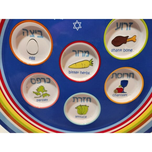 Children's Passover Seder Melamine Plate Colorful - Picture 4 of 6